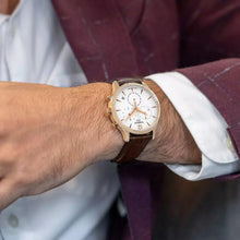 Load image into Gallery viewer, Tissot T Classic Tradition Chronograph White Dial Brown Leather Strap Watch For Men - T063.617.36.037.00