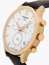 Load image into Gallery viewer, Tissot T Classic Tradition Chronograph White Dial Brown Leather Strap Watch For Men - T063.617.36.037.00