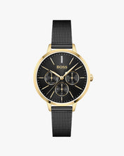 Load image into Gallery viewer, Hugo Boss Flawless Black Dial Black Mesh Bracelet Watch for Women - 1502627