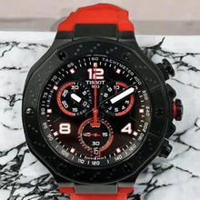Load image into Gallery viewer, Tissot T Race Chronograph Black Dial Red Rubber Strap Watch For Men - T141.417.37.057.01