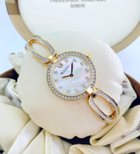 Load image into Gallery viewer, Bulova Crystal Collection Mother of Pearl Dial Gold Steel Strap Watch for Women - 98L225