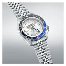 Load image into Gallery viewer, Seiko 5 Sports SKX GMT Automatic Sky Blue Dial Silver Steel Strap Watch For Men - SSK033K1