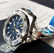 Load image into Gallery viewer, Tag Heuer Aquaracer Automatic Blue Dial Silver Steel Strap Watch for Men - WBD2112.BA0928