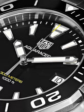 Load image into Gallery viewer, Tag Heuer Aquaracer Black Dial Silver Steel Strap Watch for Men - WAY111A.BA0928