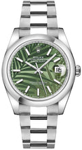 Load image into Gallery viewer, Rolex Datejust 36 Olive Green Palm Motif Dial Unisex Watch 126200-0020