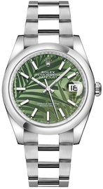 Rolex Datejust 36 Olive Green Palm Motif Dial Unisex Watch 126200-0020