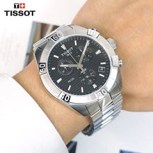 Load image into Gallery viewer, Tissot T Classic PR 100 Sport Chronograph Black Dial Silver Steel Strap Watch for Men - T101.617.11.051.00