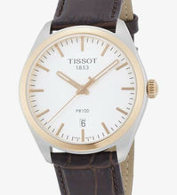 Load image into Gallery viewer, Tissot T Classic PR 100 Quartz White Dial Brown Leather Strap Watch for Men - T101.410.26.031.00