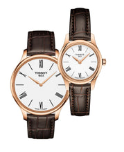 Load image into Gallery viewer, Tissot Tradition 5.5 White Dial Brown Leather Strap Watch for Men - T063.409.36.018.00