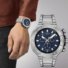 Load image into Gallery viewer, Tissot T Race Chronograph Blue Dial Silver Steel Strap Watch For Men - T141.417.11.041.00