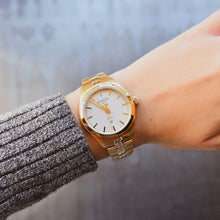 Load image into Gallery viewer, Tissot T Classic PR 100 Lady White Dial Gold Steel Strap Watch for Women - T101.210.33.031.00