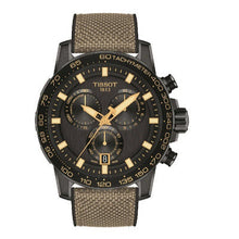 Load image into Gallery viewer, Tissot Supersport Chrono Black Dial Beige Nylon Strap Watch For Men - T125.617.37.051.01