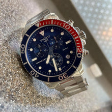 Load image into Gallery viewer, Tissot Seastar 1000 Chronograph Blue Dial Silver Steel Strap Watch For Men - T120.417.11.041.03