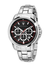 Load image into Gallery viewer, Maserati Successo Chronograph Black Dial Silver Steel Strap Watch For Men - R8873621009