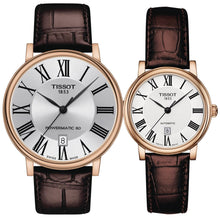 Load image into Gallery viewer, Tissot Carson Premium Powermatic 80 Silver Dial Brown Leather Strap Watch For Men - T122.407.36.033.00