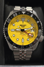 Load image into Gallery viewer, Seiko 5 Sport SKX GMT US Special Creation Automatic Yellow Dial Silver Steel Strap Watch for Men - SSK017K1