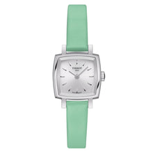 Load image into Gallery viewer, Tissot T Lady Lovely Square Silver Dial Light Green Leather Strap Watch for Women - T058.109.16.031.01