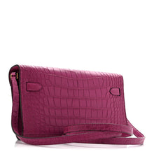 Load image into Gallery viewer, Matte Alligator Kelly Wallet To Go Rose Scheherazade