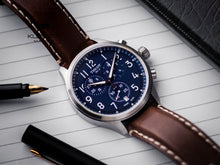 Load image into Gallery viewer, Tissot Chrono XL Vintage Blue Dial Brown Leather Strap Watch For Men - T116.617.16.042.00