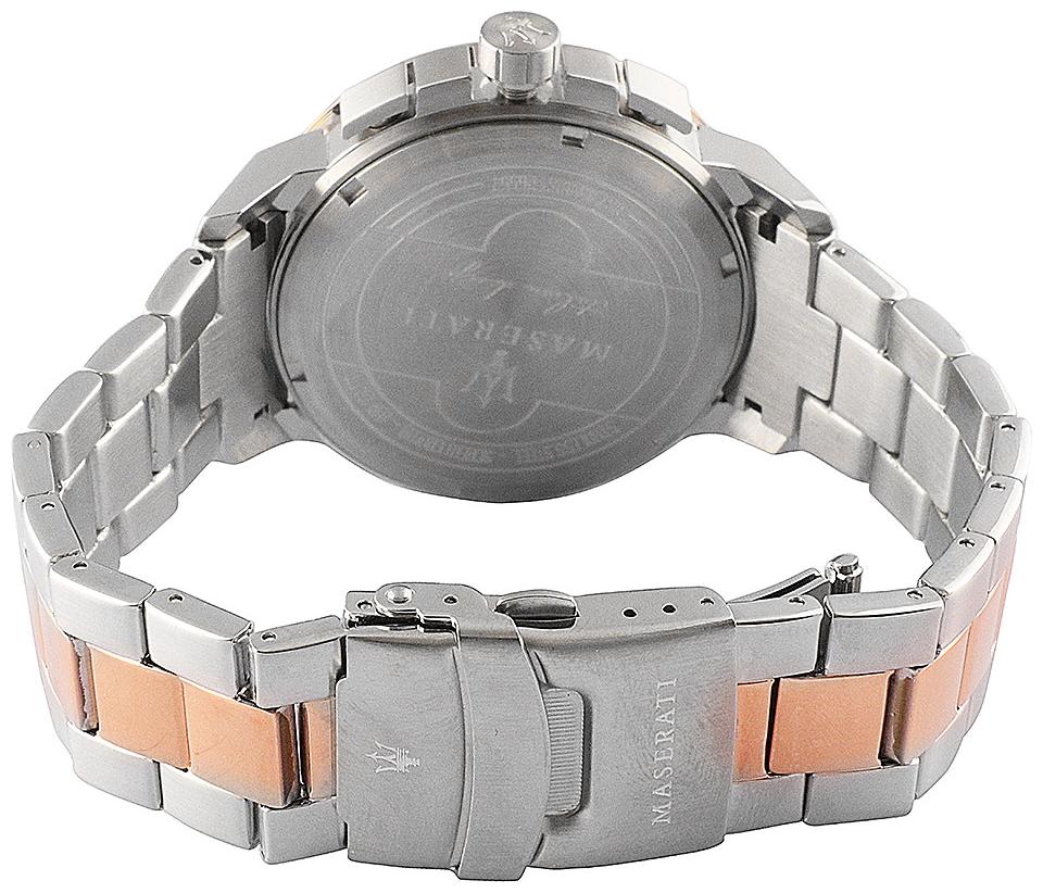 Maserati Ingegno Chronograph Blue Dial Two Tone Steel Strap Watch for Men - R8873619002