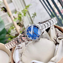 Load image into Gallery viewer, Bulova Crystal Collection Blue Mother of Pearl Dial Silver Steel Strap Watch for Women - 96L238