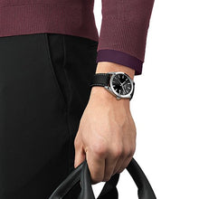 Load image into Gallery viewer, Tissot Gentleman Black Dial Black Leather Strap Watch For Men - T127.410.16.051.00