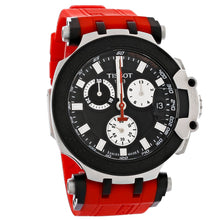 Load image into Gallery viewer, Tissot T Race Chronograph Black Dial Red Silicone Strap Watch For Men - T115.417.27.051.00