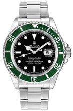 Load image into Gallery viewer, Rolex Submariner Date Stainless Steel Kermit Black Dial Men's Watch 16610LV