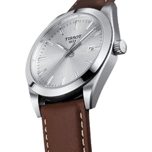 Load image into Gallery viewer, Tissot Gentleman Silver Dial Brown Leather Strap Watch For Men - T127.410.16.031.00