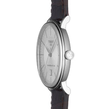 Load image into Gallery viewer, Tissot T-Classic Powermatic 80 Silver Dial Brown Leather Strap Watch For Men - T122.407.16.031.00