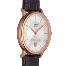 Load image into Gallery viewer, Tissot Carson Premium Powermatic 80 White Dial Brown Leather Strap Watch For Men - T122.407.36.031.00
