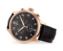 Load image into Gallery viewer, Tissot Chrono XL Black Dial Brown Leather Strap Watch For Men - T116.617.36.057.01
