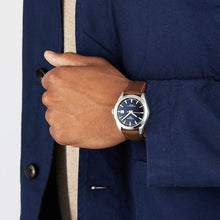 Load image into Gallery viewer, Tissot Gentlemen Powermatic 80 Silicium Blue Dial Brown Leather Strap Watch For Men - T127.407.16.041.00