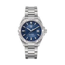 Load image into Gallery viewer, Tag Heuer Aquaracer Quartz Blue Dial Silver Steel Strap Watch for Men - WAY1112.BA0928