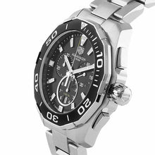 Load image into Gallery viewer, Tag Heuer Aquaracer Quartz Chronograph Black Dial Silver Steel Strap Watch for Men - CAY111A.BA0927