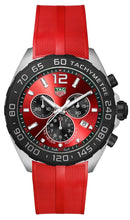 Load image into Gallery viewer, Tag Heuer Formula 1 Chronograph Red Dial Red Rubber Strap Watch for Men - CAZ101AN.FT8055