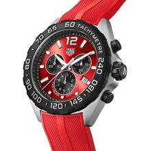 Load image into Gallery viewer, Tag Heuer Formula 1 Chronograph Red Dial Red Rubber Strap Watch for Men - CAZ101AN.FT8055