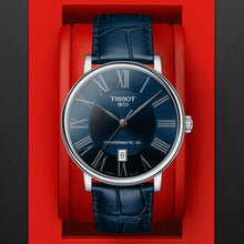 Load image into Gallery viewer, Tissot Carson Premium Powermatic 80 Blue Dial Blue Leather Strap Watch For Men - T122.407.16.043.00