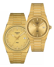 Load image into Gallery viewer, Tissot PRX Champagne Yellow Gold Dial Gold Steel Strap Watch for Men - T137.410.33.021.00