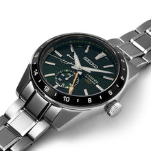 Load image into Gallery viewer, Seiko Presage Sharp Edged Series GMT Green Dial Silver Steel Strap Watch For Men - SPB219J1