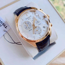Load image into Gallery viewer, Tissot T Classic PR 100 Chronograph Silver Dial Black Leather Strap Watch for Men - T101.417.36.031.00