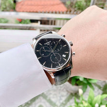 Load image into Gallery viewer, Tissot T Classic Tradition Chronograph Black Dial Black Leather Strap Watch For Men - T063.617.16.057.00