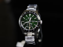 Load image into Gallery viewer, Seiko Presage Sharp Edged Series GMT Green Dial Silver Steel Strap Watch For Men - SPB219J1