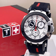 Load image into Gallery viewer, Tissot T Race Chronograph White Dial Black Silicone Strap Watch For Men - T115.417.27.011.00