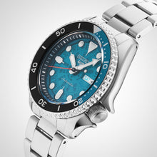 Load image into Gallery viewer, Seiko 5 Sports SKX Skeleton Green Dial Silver Steel Strap Watch For Men - SRPJ45K1