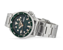 Load image into Gallery viewer, Seiko 5 Sports Automatic Analog Green Dial Silver Steel Strap Watch For Men - SRPD63K1