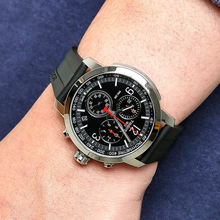 Load image into Gallery viewer, Tissot PRC 200 Chronograph Black Dial Black Rubber Strap Watch for Men - T114.417.17.057.00