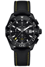 Load image into Gallery viewer, Tag Heuer Aquaracer Chronograph PVD Black Dial Black Nylon Strap Watch for Men - CAY218A.FC6361