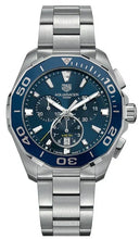 Load image into Gallery viewer, Tag Heuer Aquaracer Blue Dial SIlver Steel Strap Watch for Men - CAY111B.BA0927