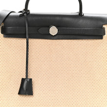 Load image into Gallery viewer, Toile GM Vache Calfskin Herbag 30 PM Natural Black Natural Black